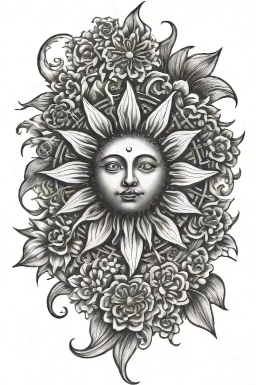 Sun Ans Flowers Symbolizing