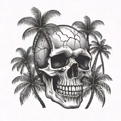 Skull And Palm Trees