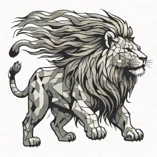 A Lion Symbolizing Confidence In A Pixelated Gaming Landscape