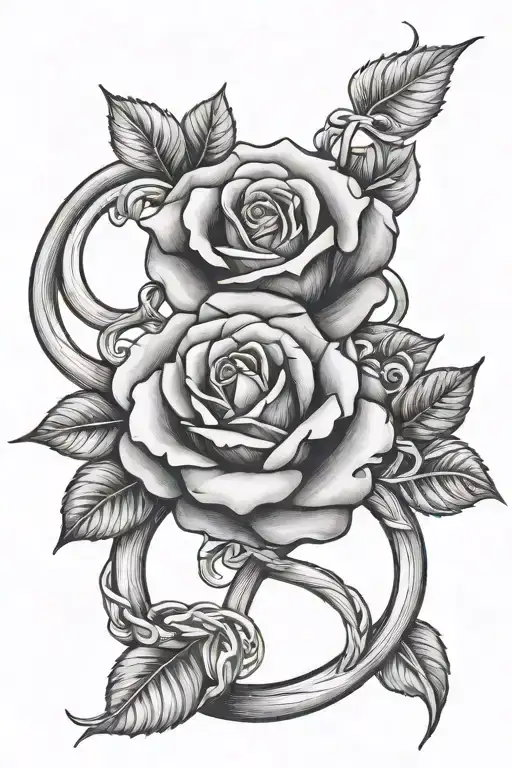 Rose And Infinity Symbol Intertwined