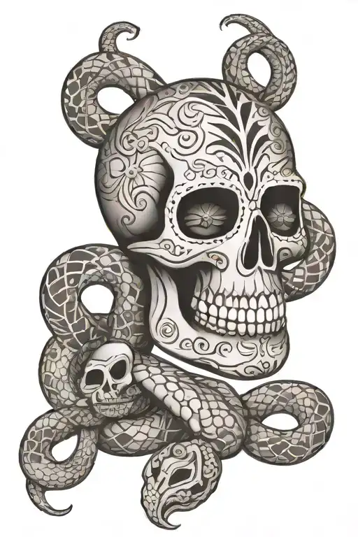 Sugar Skull And Snake