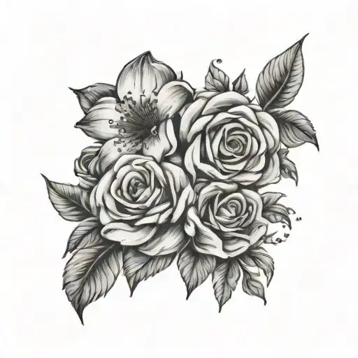 Children And Flowers Blooming With Birthdates