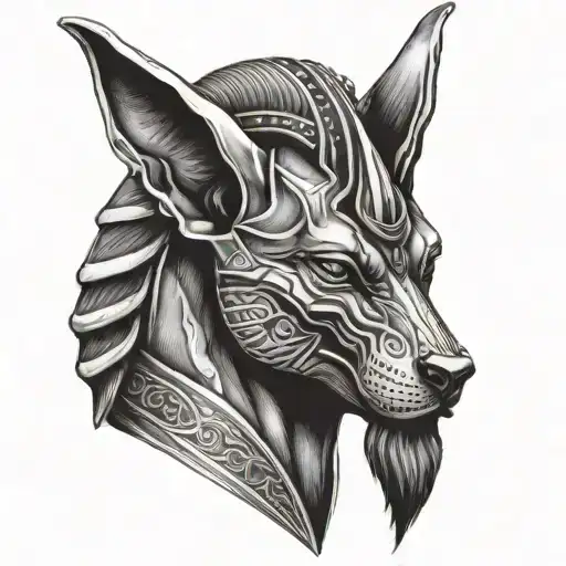 Anubis Portrait With Half