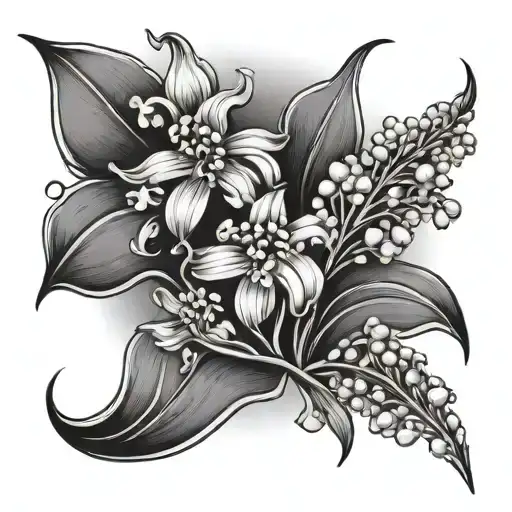 Lily Of The Valley Wheat Lily Daffodil Carnation Letter H