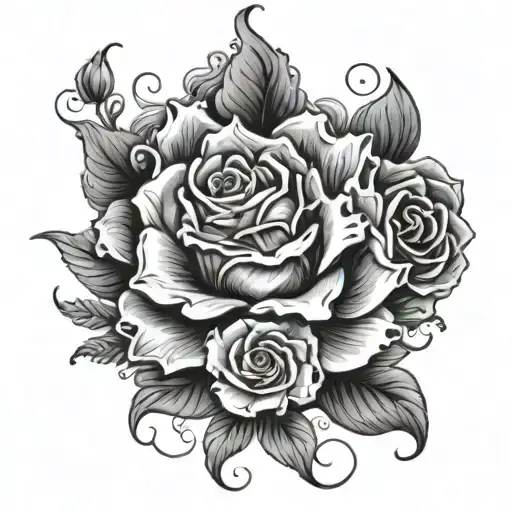 Grandma Tattoo Design Combining Elements