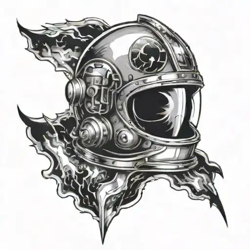 Lightning Bolt And Space Helmet