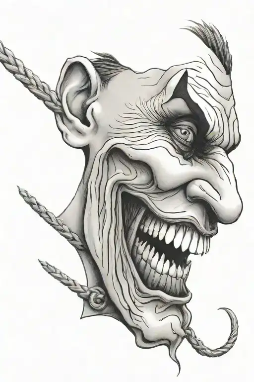 Joker Face Hanger Rope On Neck