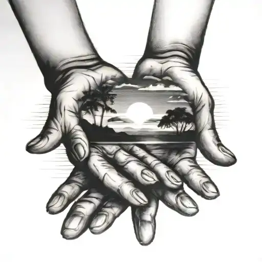 Sunset Held By Hands