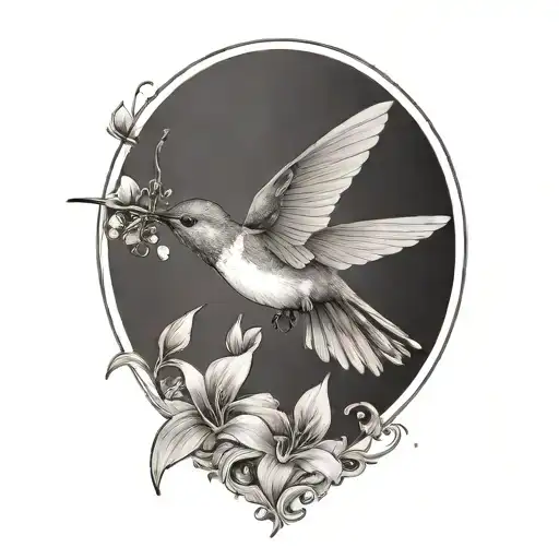 Hummingbird Sipping Nectar