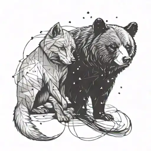 Bear And Fox Constellation Intertwined
