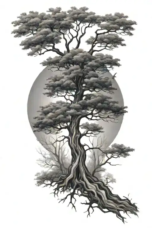 Tree On Arm Going To Shoudler And Chest