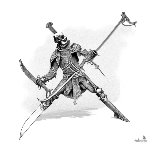 A Man With A Sword Made Of Bones