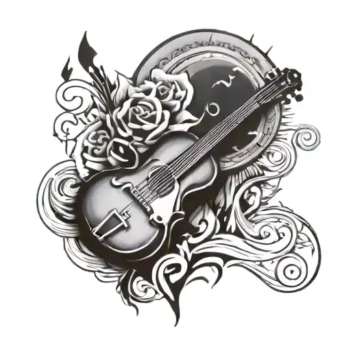 A Tattoo Representing The Student's Love For Family And Music