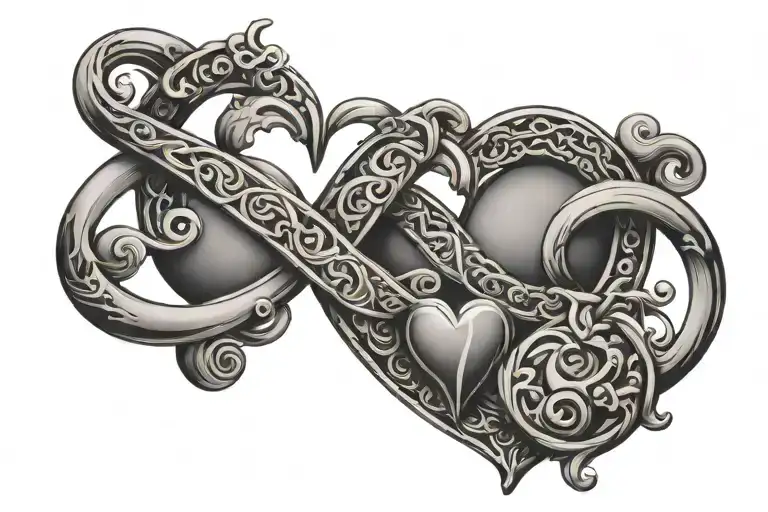 Eternity Heart Infinity Sign Intertwined With Capricorn And Libra Zodiac Signs