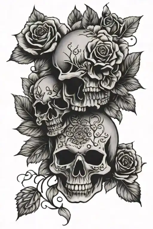 Mandala Roses Skull
