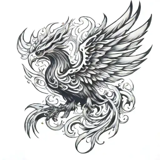 A Fiery Phoenix Rising From Flames Symbolizing Strength And Resilience