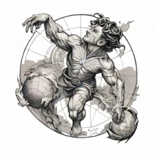 Atlas Holding Up The World Map