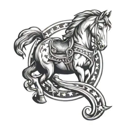 Western Horse Shoe With Some Stars