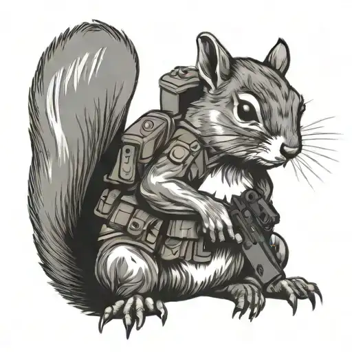 Tactical Squirrel Holding Gun