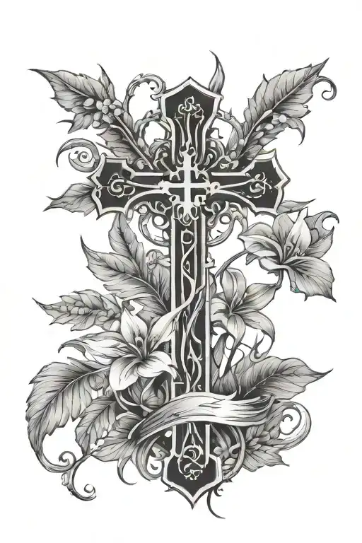 Nature With A Cross And Writing