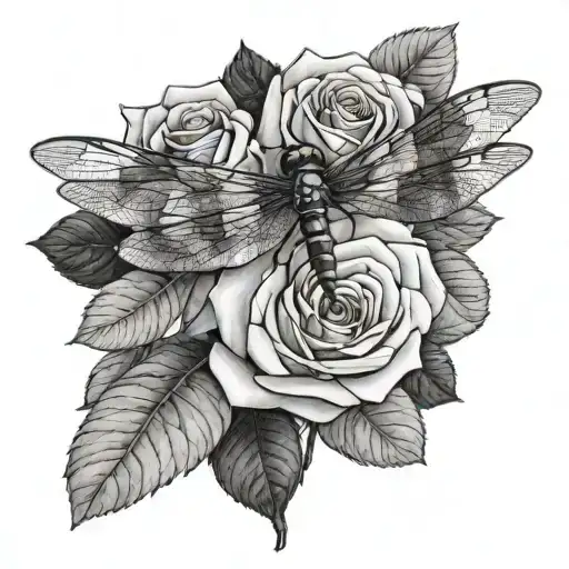 Dragonfly White Rose