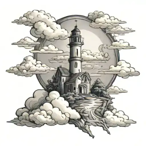 Christian Theme With Clouds In The Back That Represents A Tough Path In Life