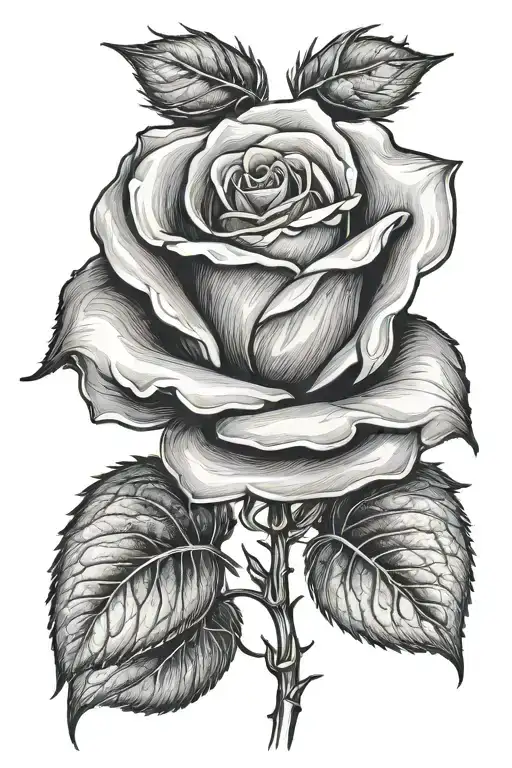 A Single Rose With Stem And In The Middle Of The Rose It Says Your Thoughts Do Not Define You