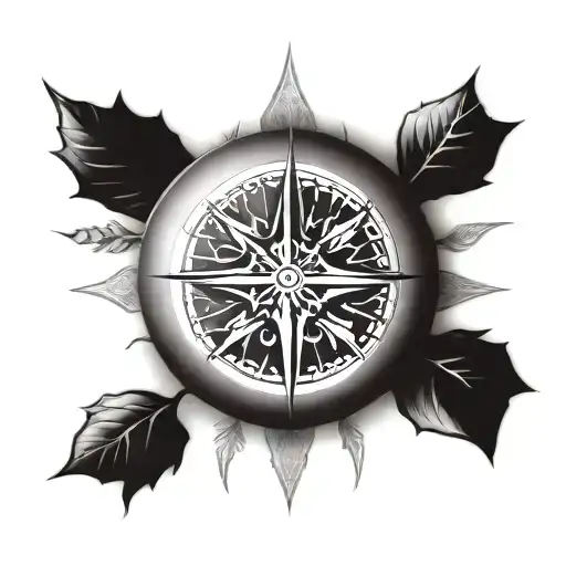 Nordic Compass With Yggdrassil