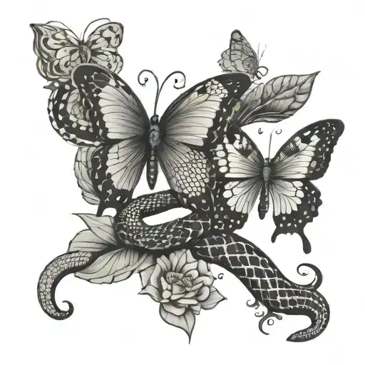 Snake And Butterfly Made