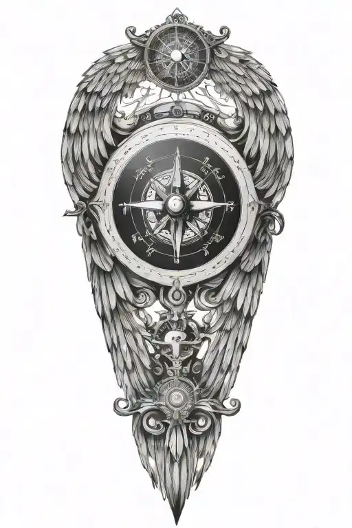 Wings Compass And Stylish Names Incorporated