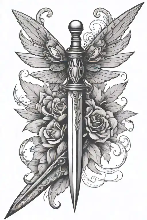 Dagger With Insect Wings Holding