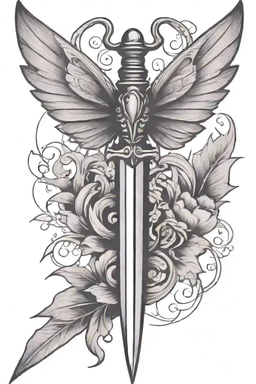 Dagger With Insect Wings Holding