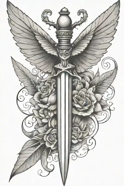 Dagger With Insect Wings Holding