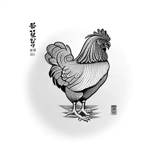 A Rhode Island Red Chicken Wearing A Traditional Korean Hanbok