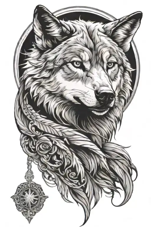 Wolf Head With Womans Face