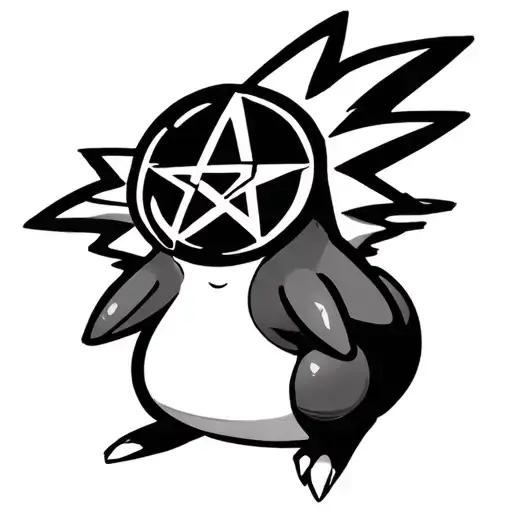 Pokemon Psyduck With Pentagram On Forhead