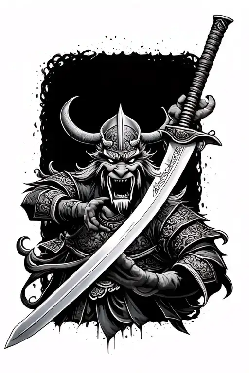 Japanese Oni Samurai Sword