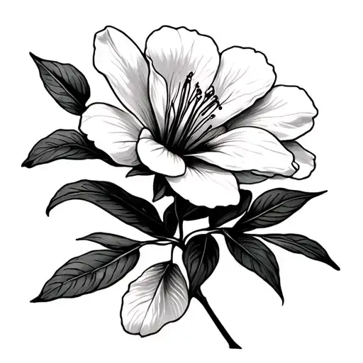 Azalea Flower Fine Line