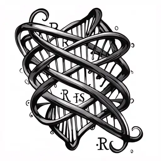 Dna Helix With Family Initials Rr And Hs