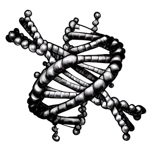Dna Strand With Initals As Cross Members