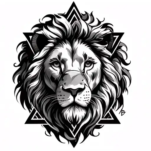 Star Of David With Lion Inside