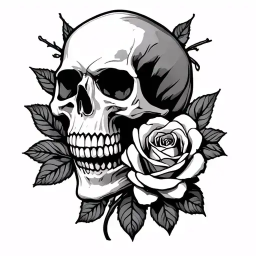 Skull And Roses Growing