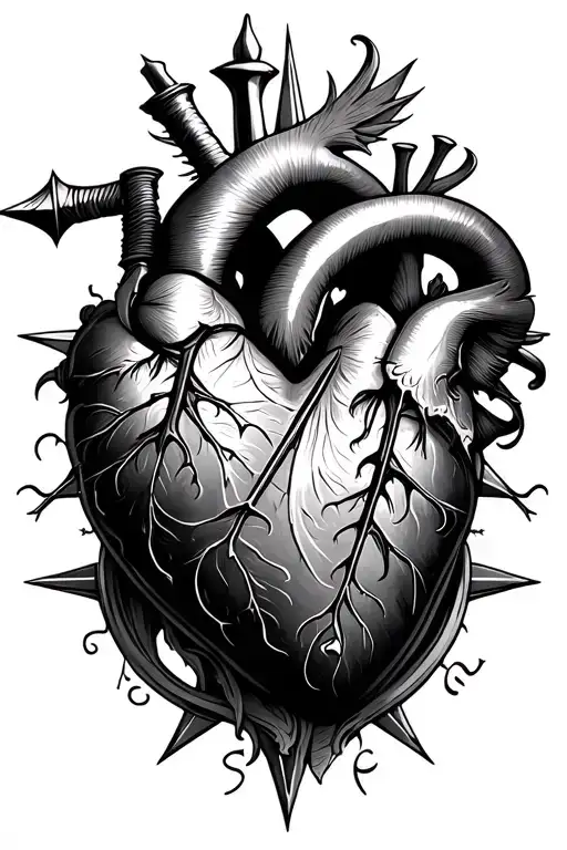 Heart And Compass Intertwined