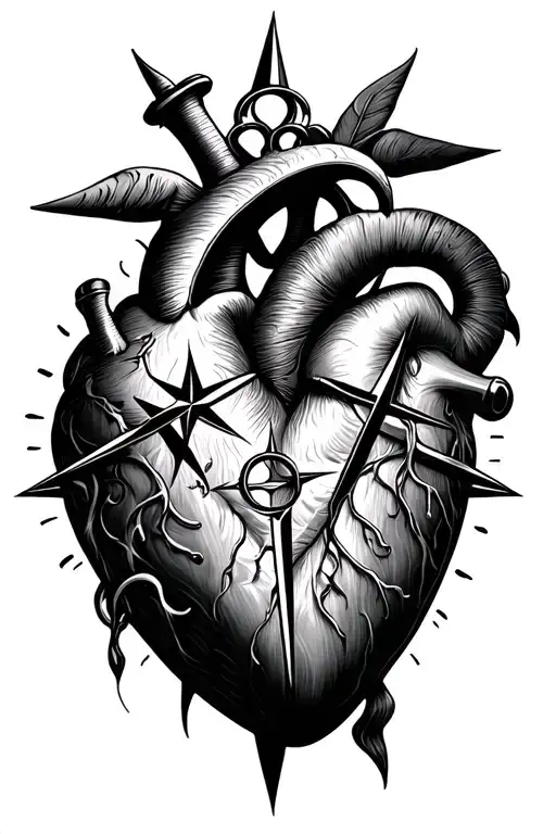 Heart And Compass Intertwined