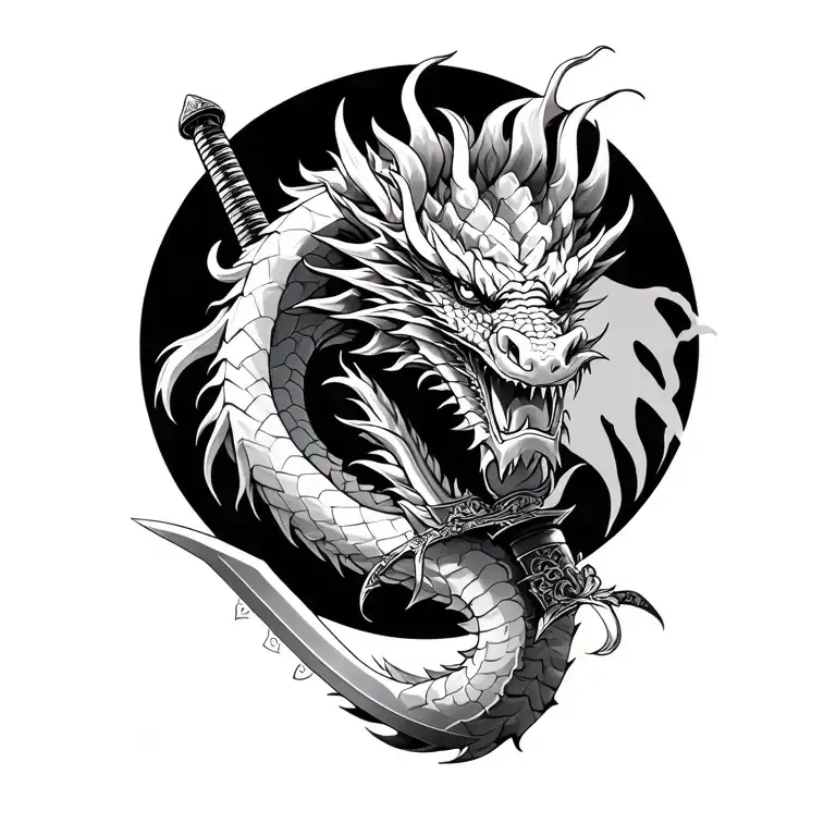 Dragon Katana With Samurai