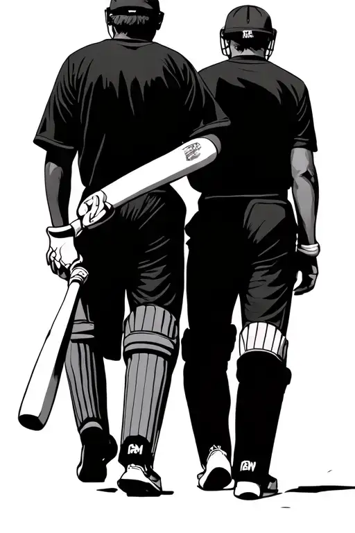 Son And Father Walking Away In Cricket Kit