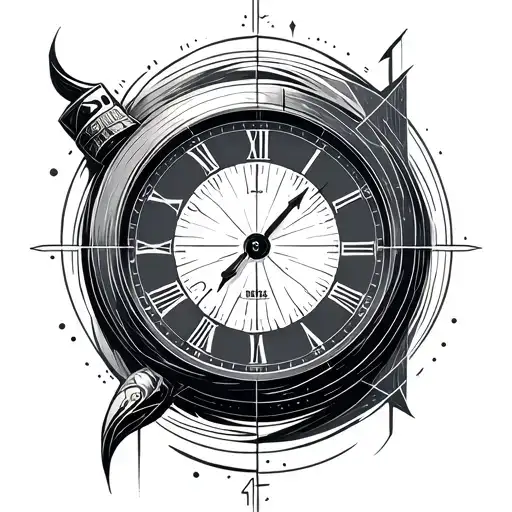 Fine Line Geometric Tattoo Representing The Timekeeper's Code