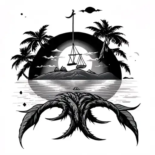 Island And Libra Zodiac Sign