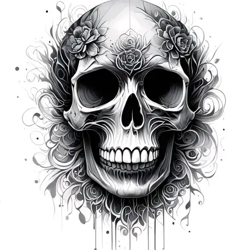 Skull Mediation Music Trippy Abstract