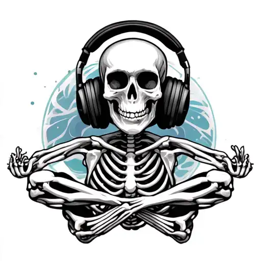 Skeleton Headphones Trippy Meditation